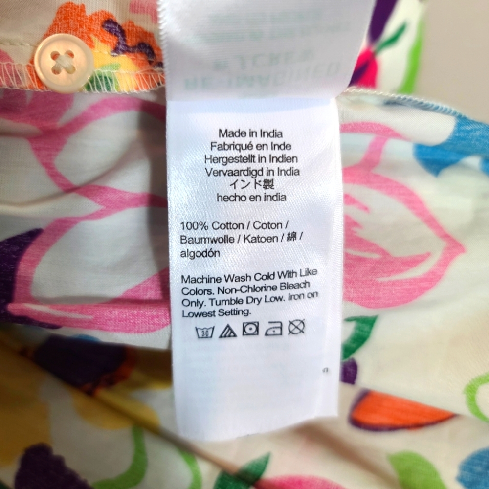 J. Crew Puff Sleeve Dress in Vibrant Garden Print Size 6 - Picture 7 of 11
